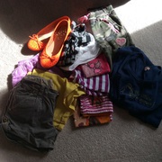 Girls summer clothes and a pair of shoes all clothes are size 8 